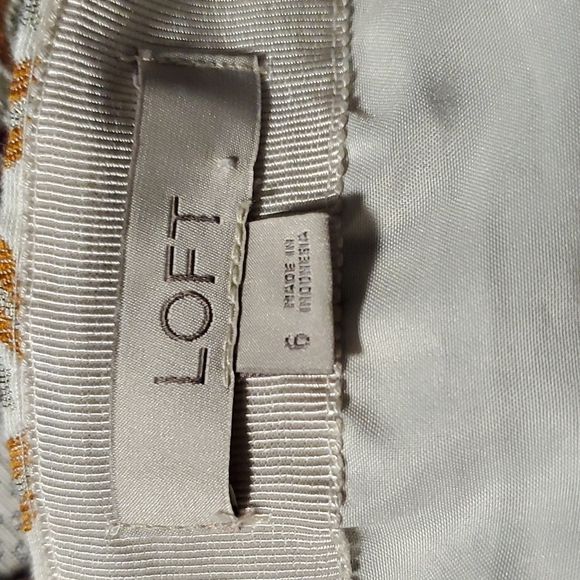 Ann Taylor Loft Gold Ivory Neon Orange Fair Isle Aline Skirt - Picture 2 of 3